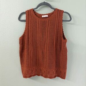 Women's Crochet Tank Top - Rust